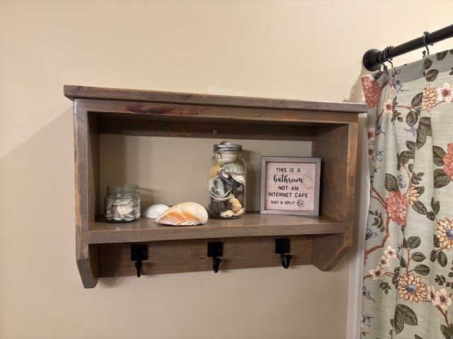 Cherry towel rack 24" Wide x 6.5" Deep x 17" Tall