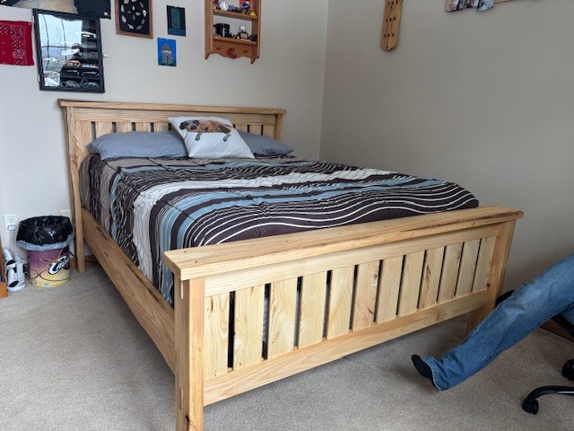 Full size bed made ash