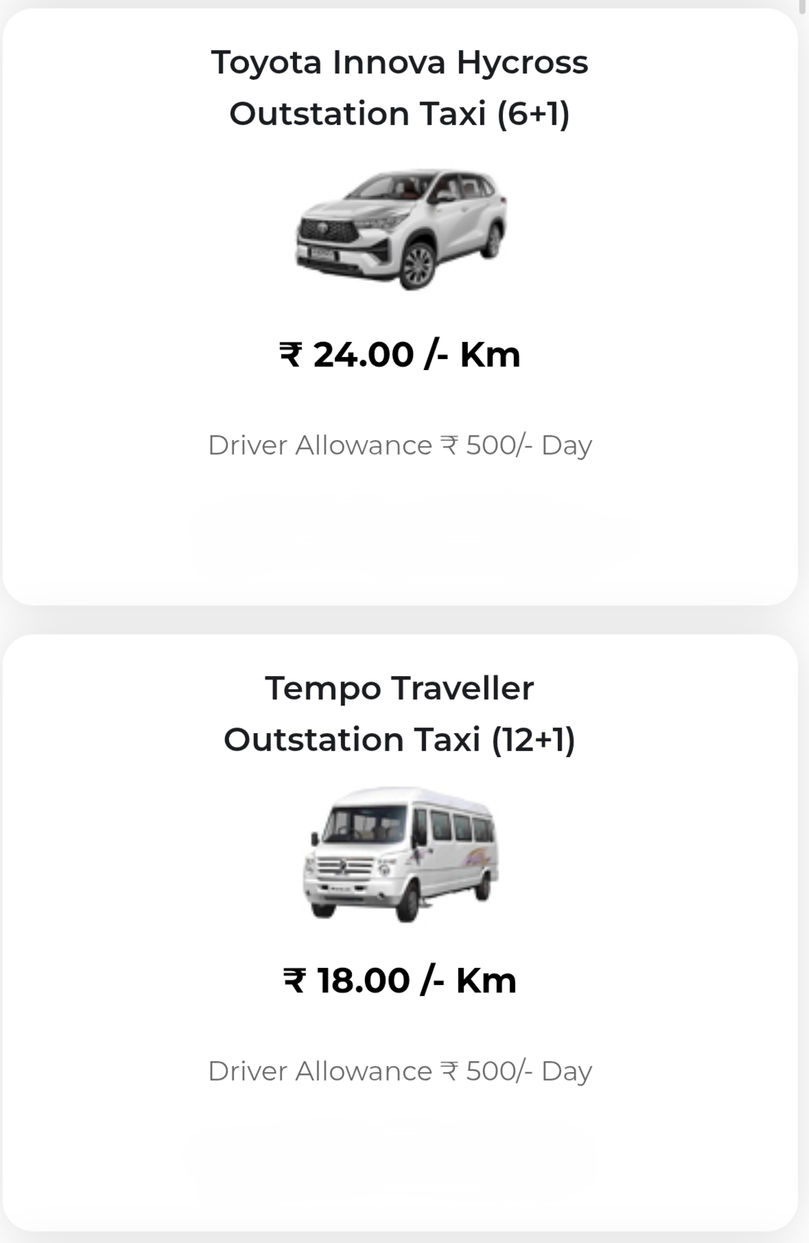Innova Hybrid and Tempo Traveller 