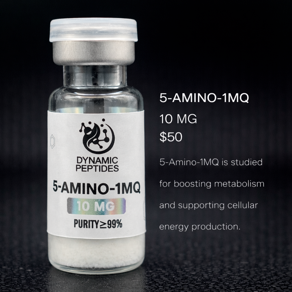 5-Amino-1MQ is a small-molecule research compound studied for its interaction with metabolic regulatory enzymes. Research has explored its role in cellular energy balance and enzymatic activity modulation. Supplied for laboratory research.