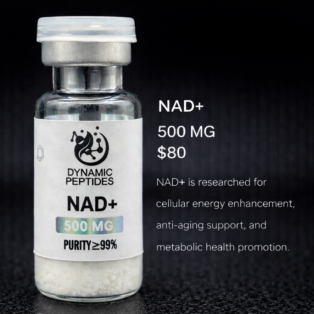 NAD+ is a critical coenzyme studiedin relation to redox reactions, mitochondrial function, and cellular energy transfer models. This compound is commonly used in cellular metabolism research, enzymatic studies, and biochemical assays. For research only. 