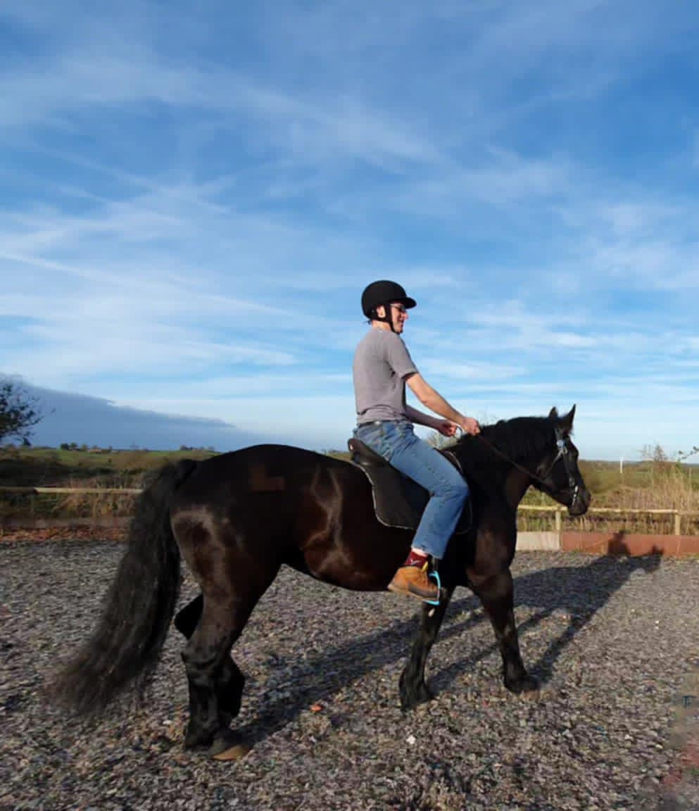 Andy Backing Olivia - Walking under saddle for the 1st time
