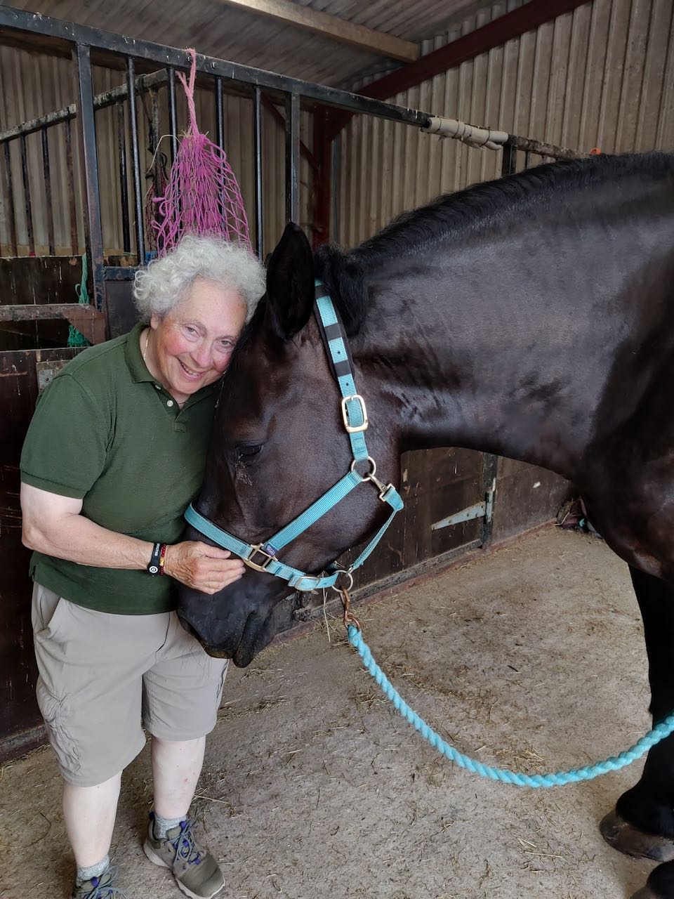 The Queen of Percherons! Virginia Kouyoumdjian - sneaking a cuddle with Whitelion Olivia. Virginia Knew Livi's mum and the wonderful breeder Lucy Evans 