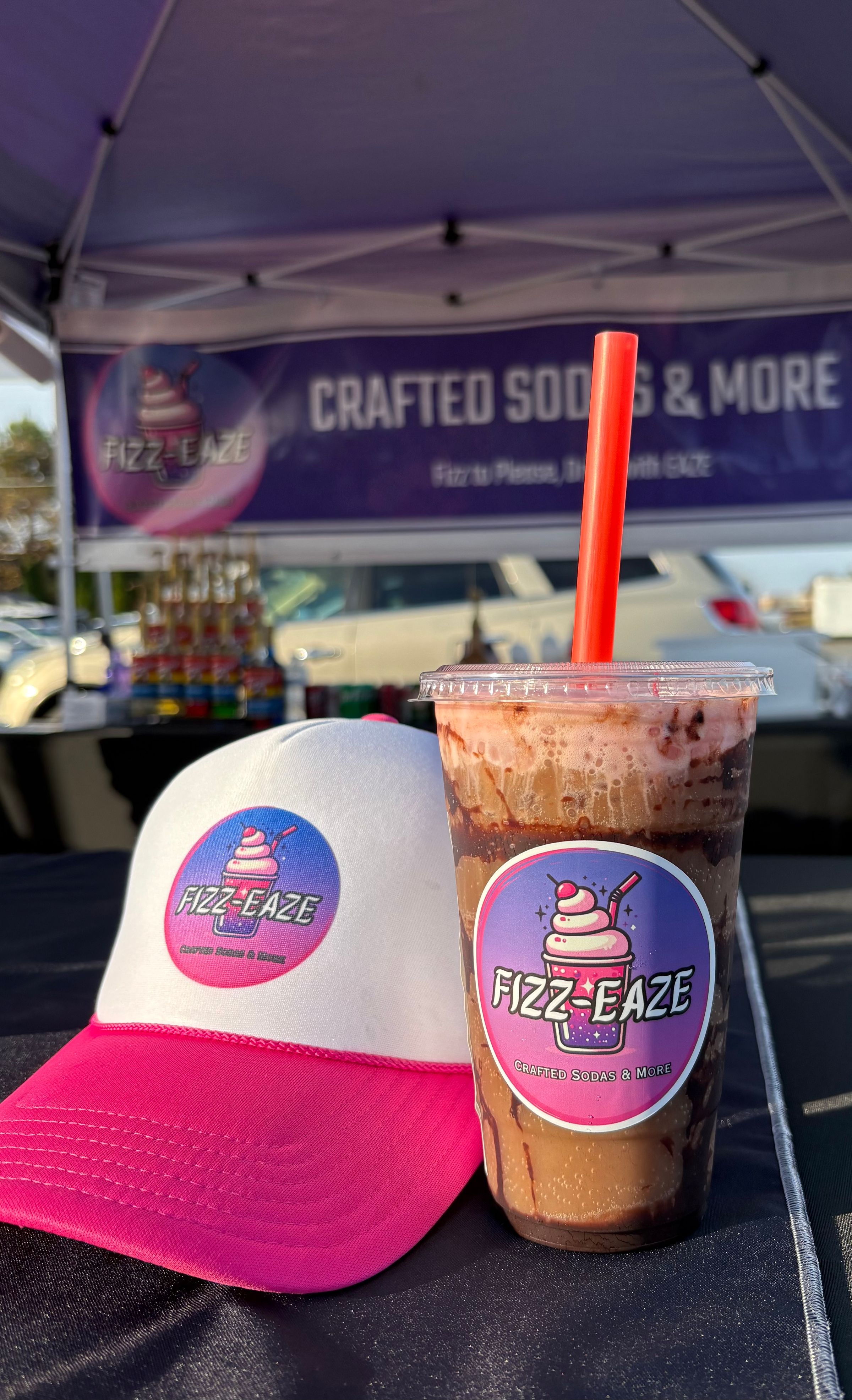 Fizz Eaze Drink and Hat