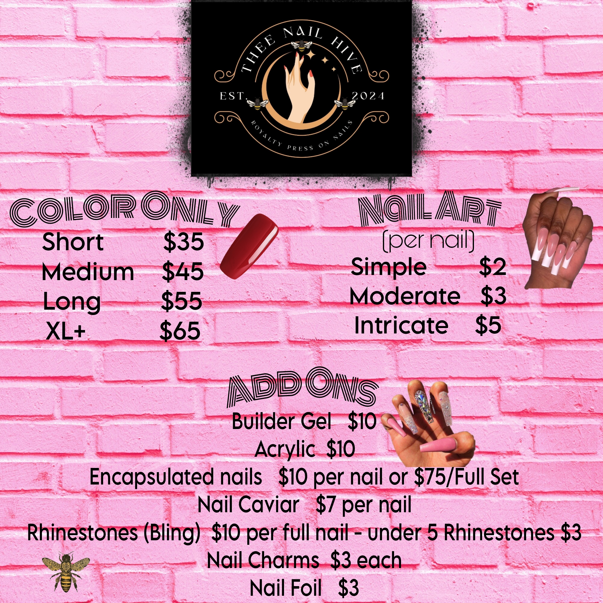 Custom Pricing set to your standards- Just how you want and like them!