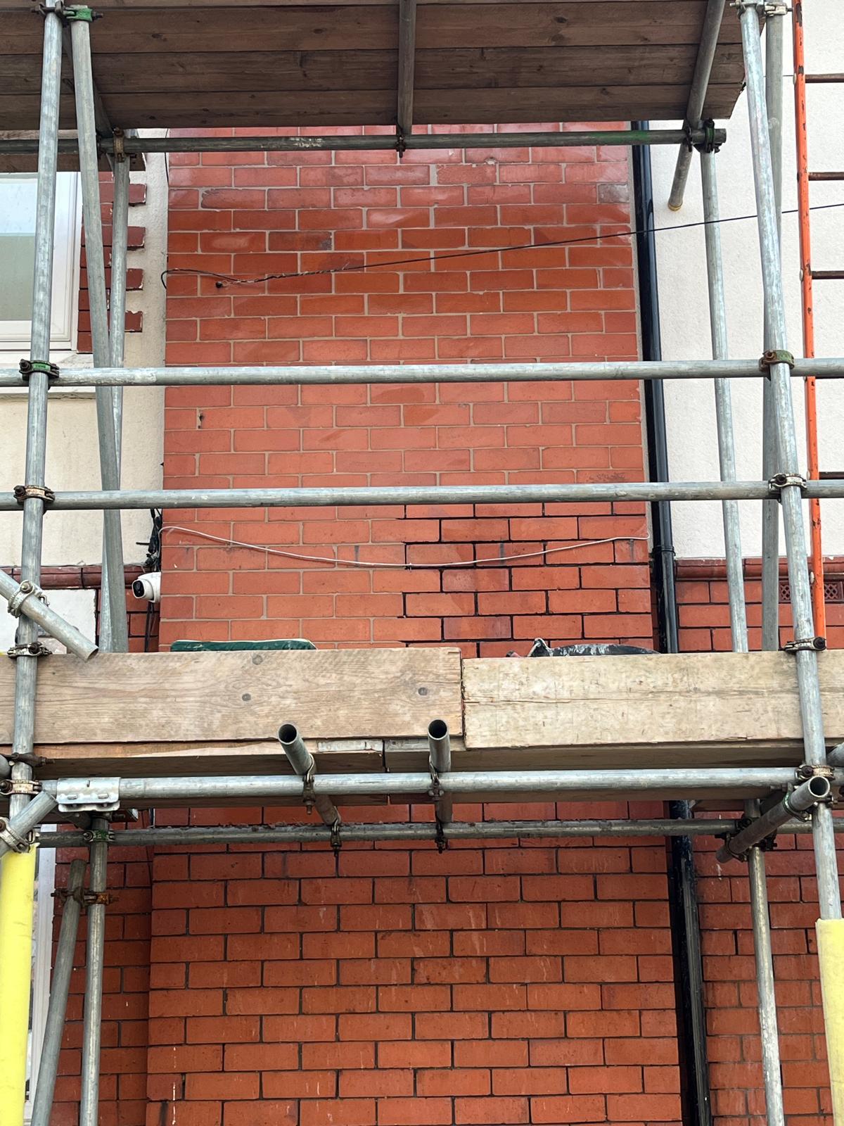 Repointing works with lime mortar 
