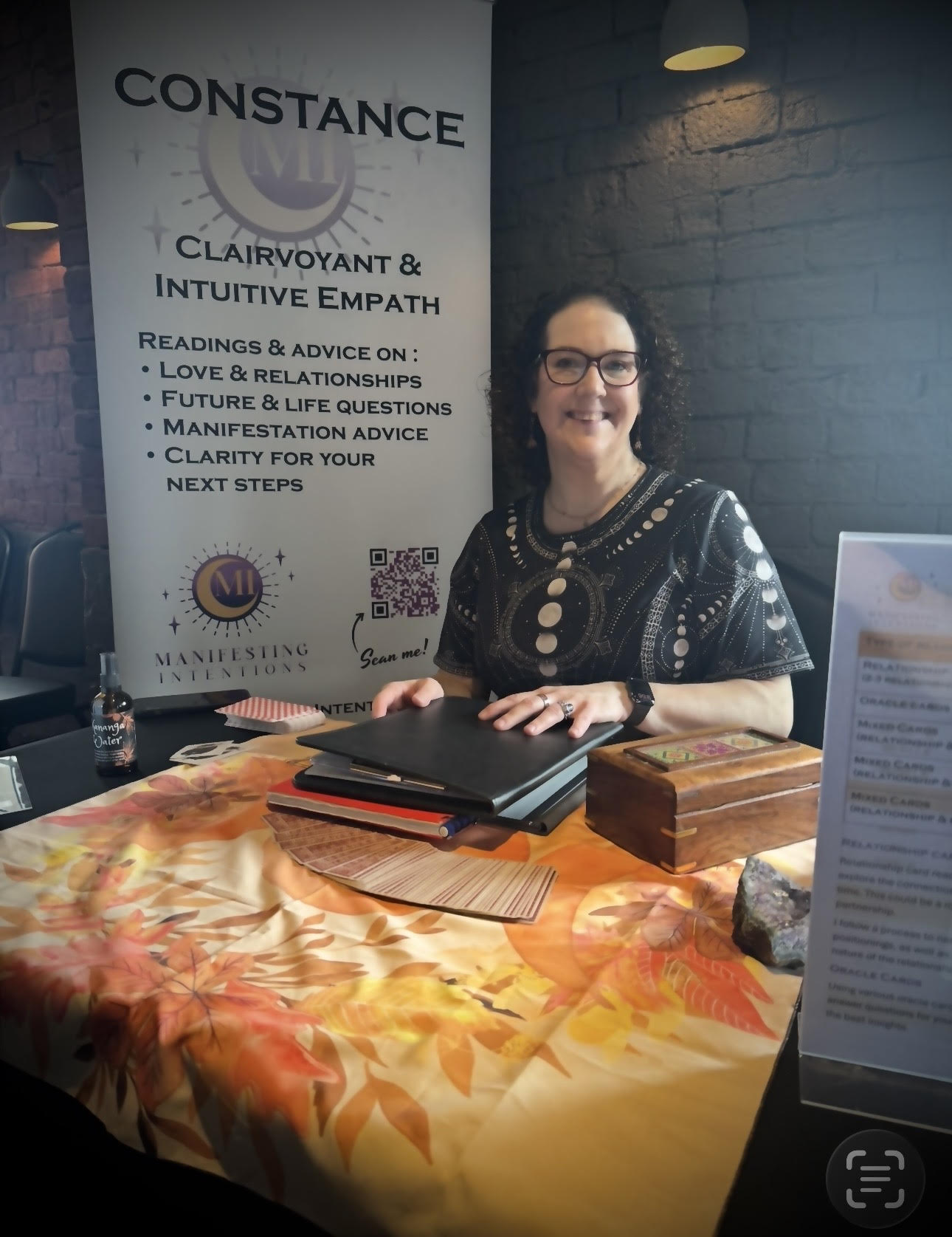 Me at my table ready for readings