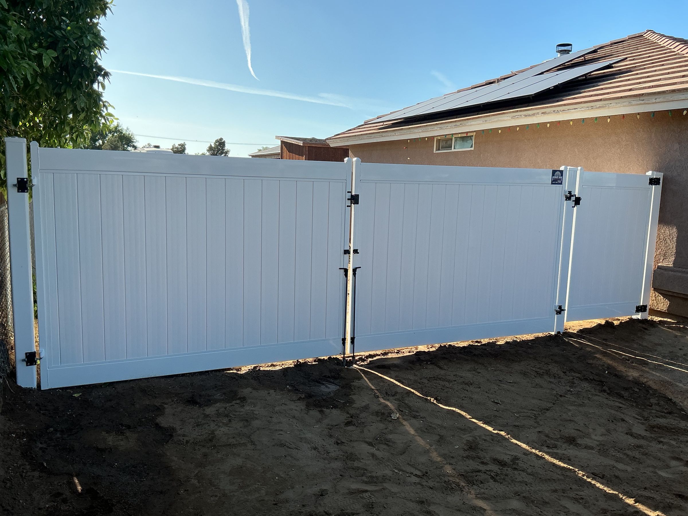 Custom 16' Steel frame double drive  gates