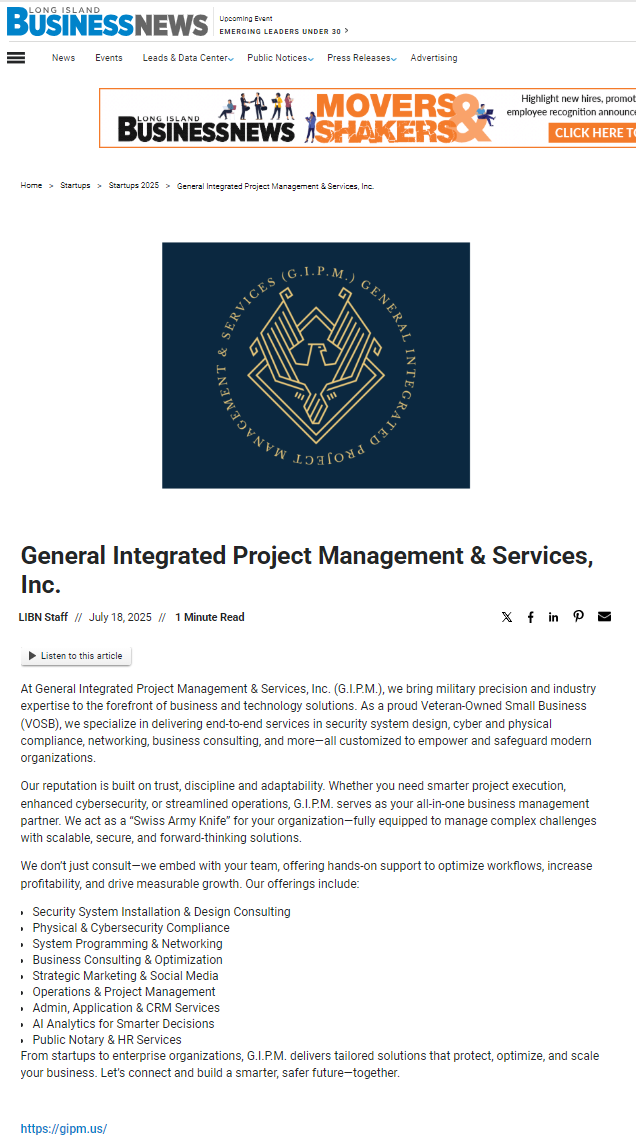 (G.I.P.M.) GENERAL INTEGRATED PROJECT MANAGEMENT & SERVICES 's image