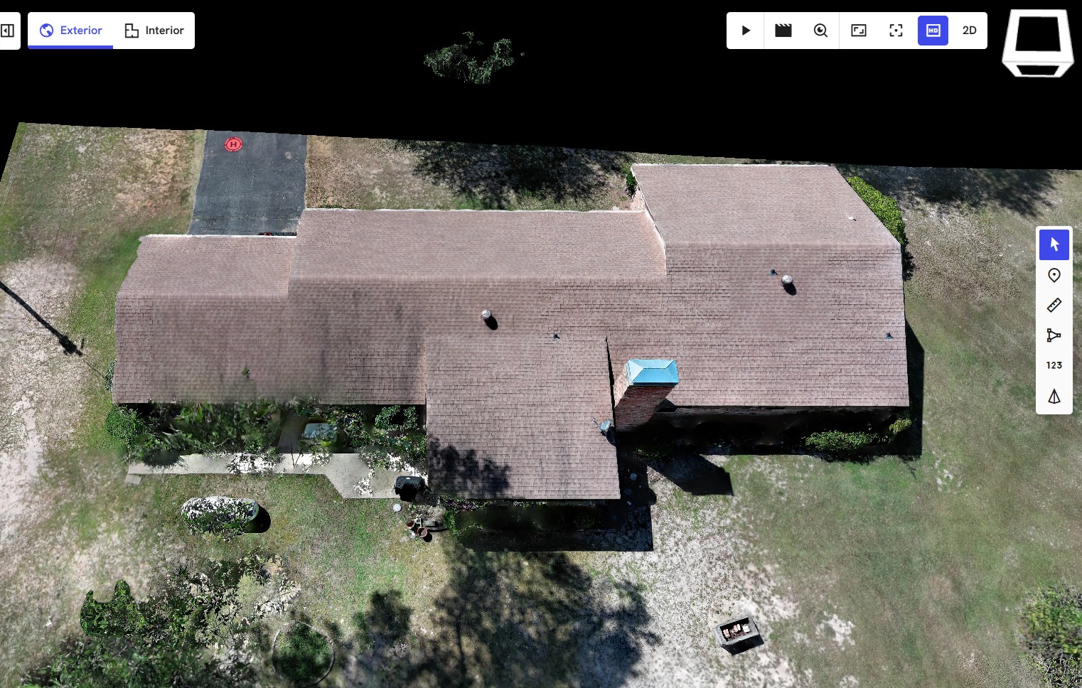 3D photogrammetry mapping roof back