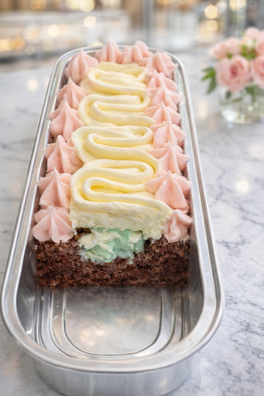 Raspberry pistachio mini cake