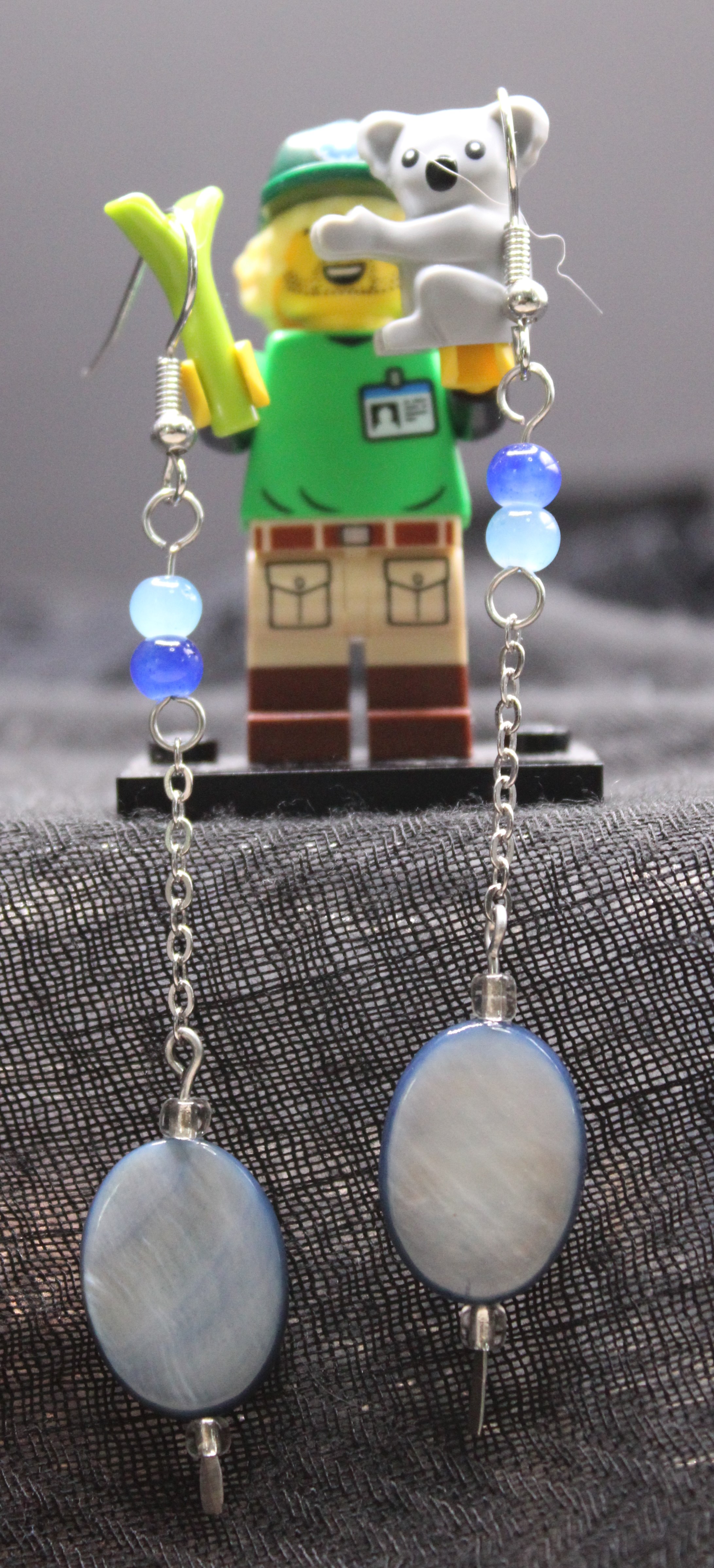 Mother of Pearl flat bead earrings