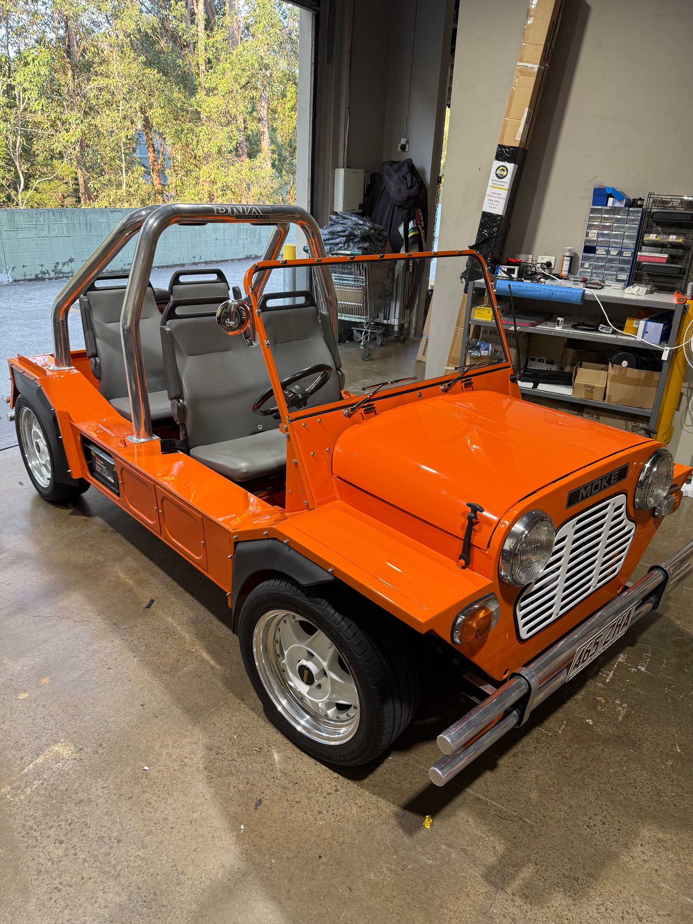 headunit and speakers in a moke 