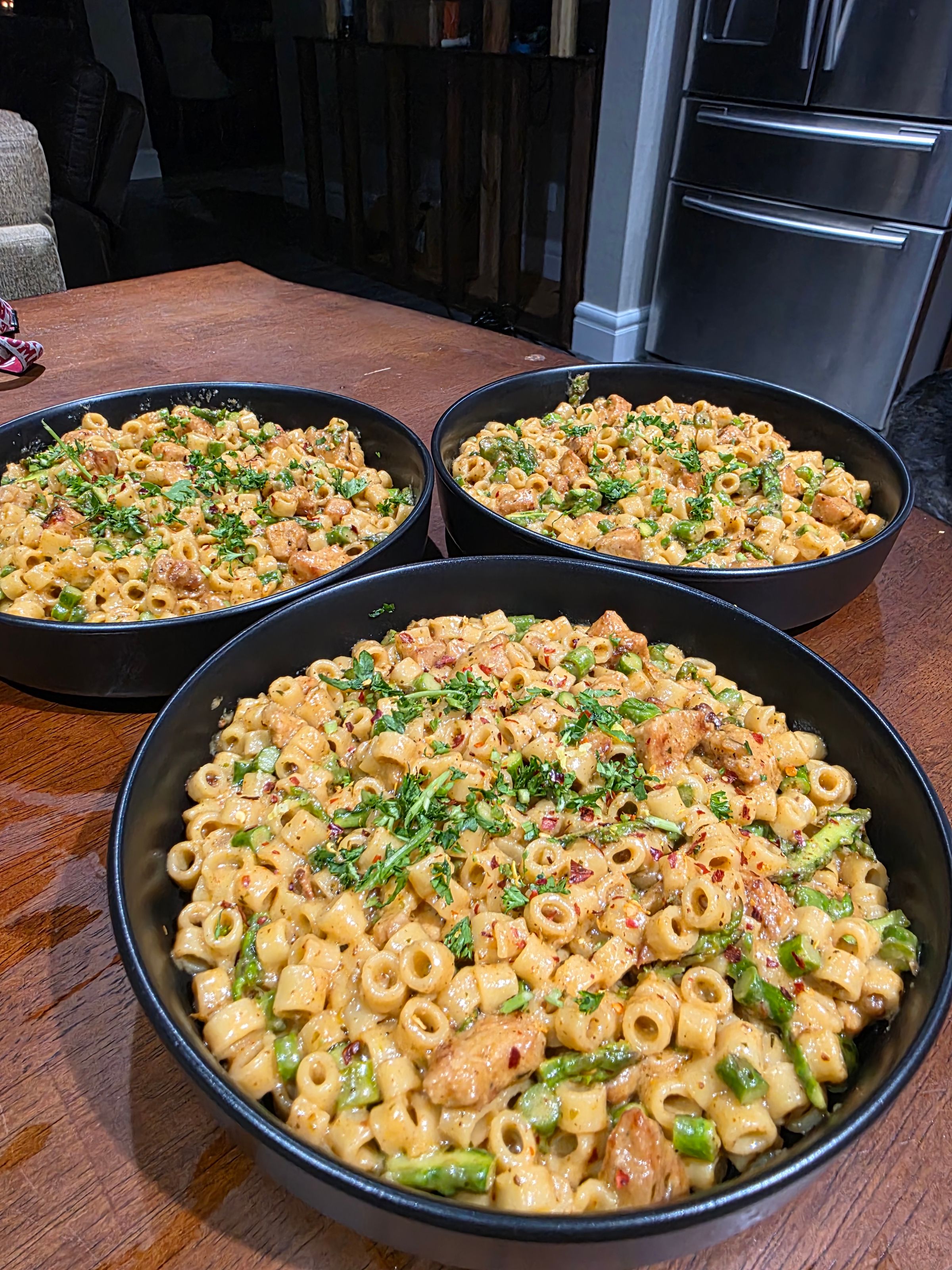 Lemon Garlic Ditalini Pasta with Sautéed Asparagus