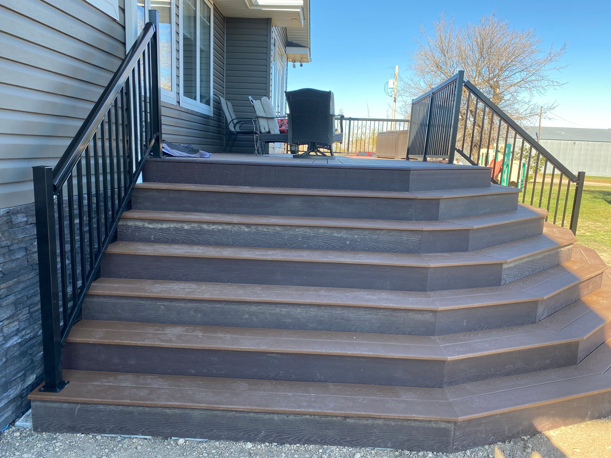 Composite deck stairs