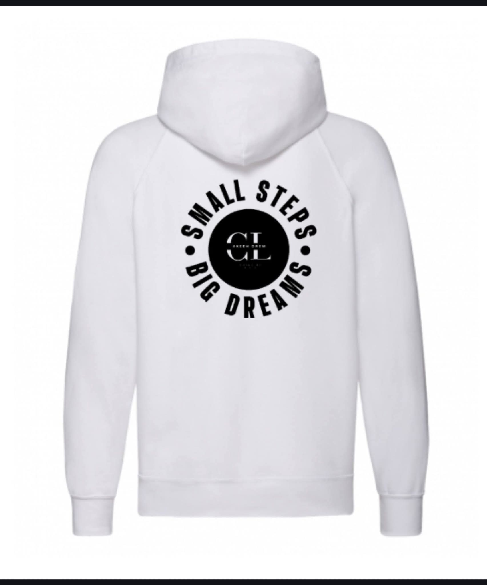 Unisex White Hoodie the back £25