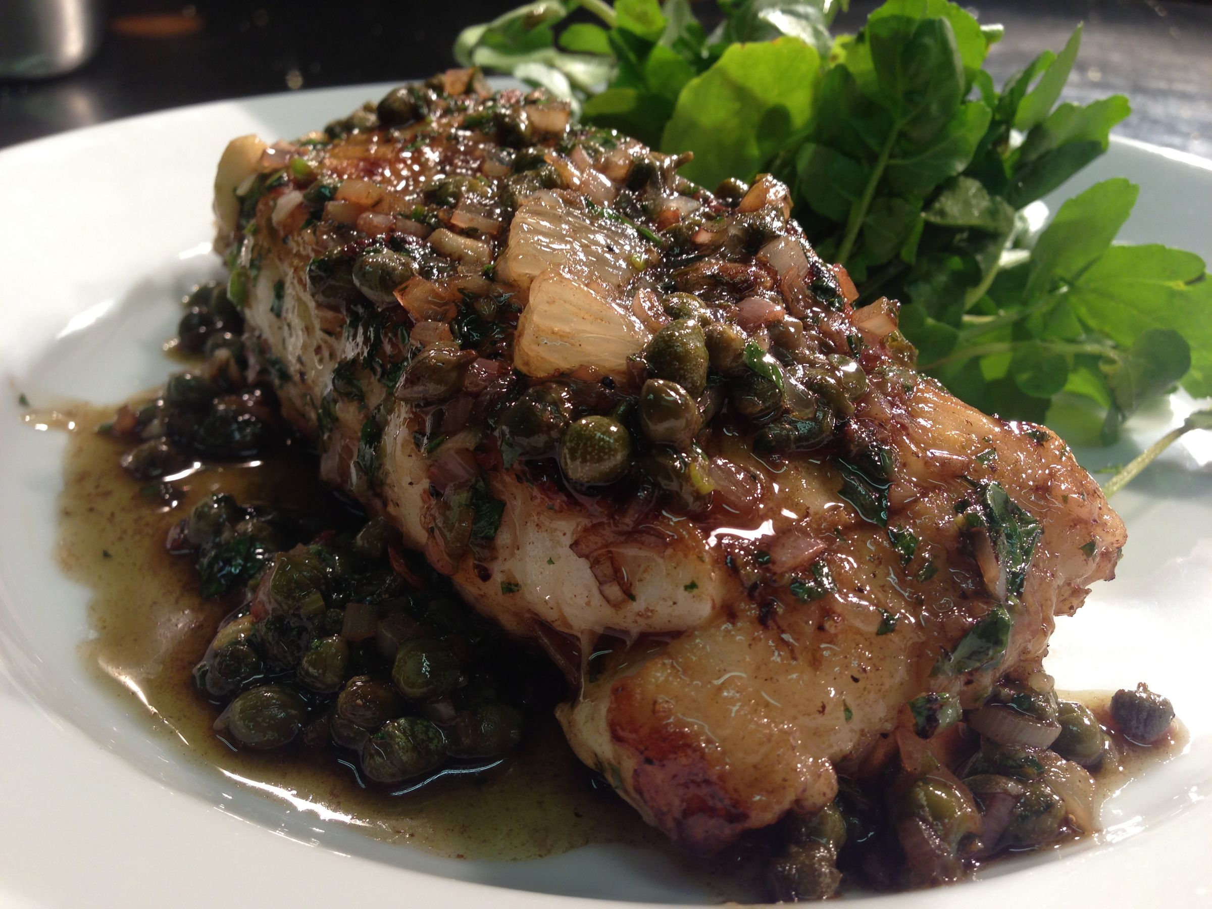 Day boat Dover sole, brown butter & capers 
