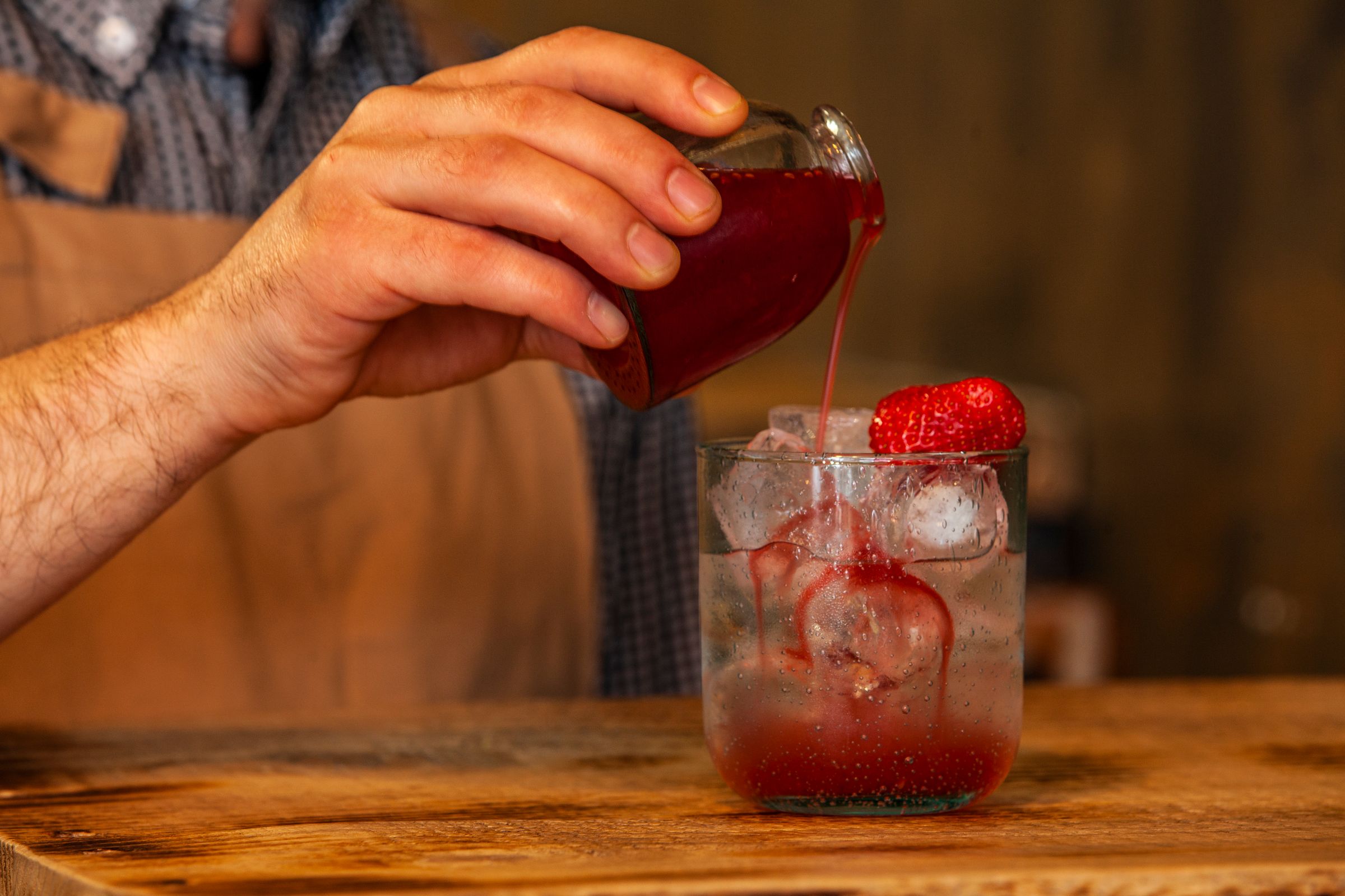 A raspberry cordial