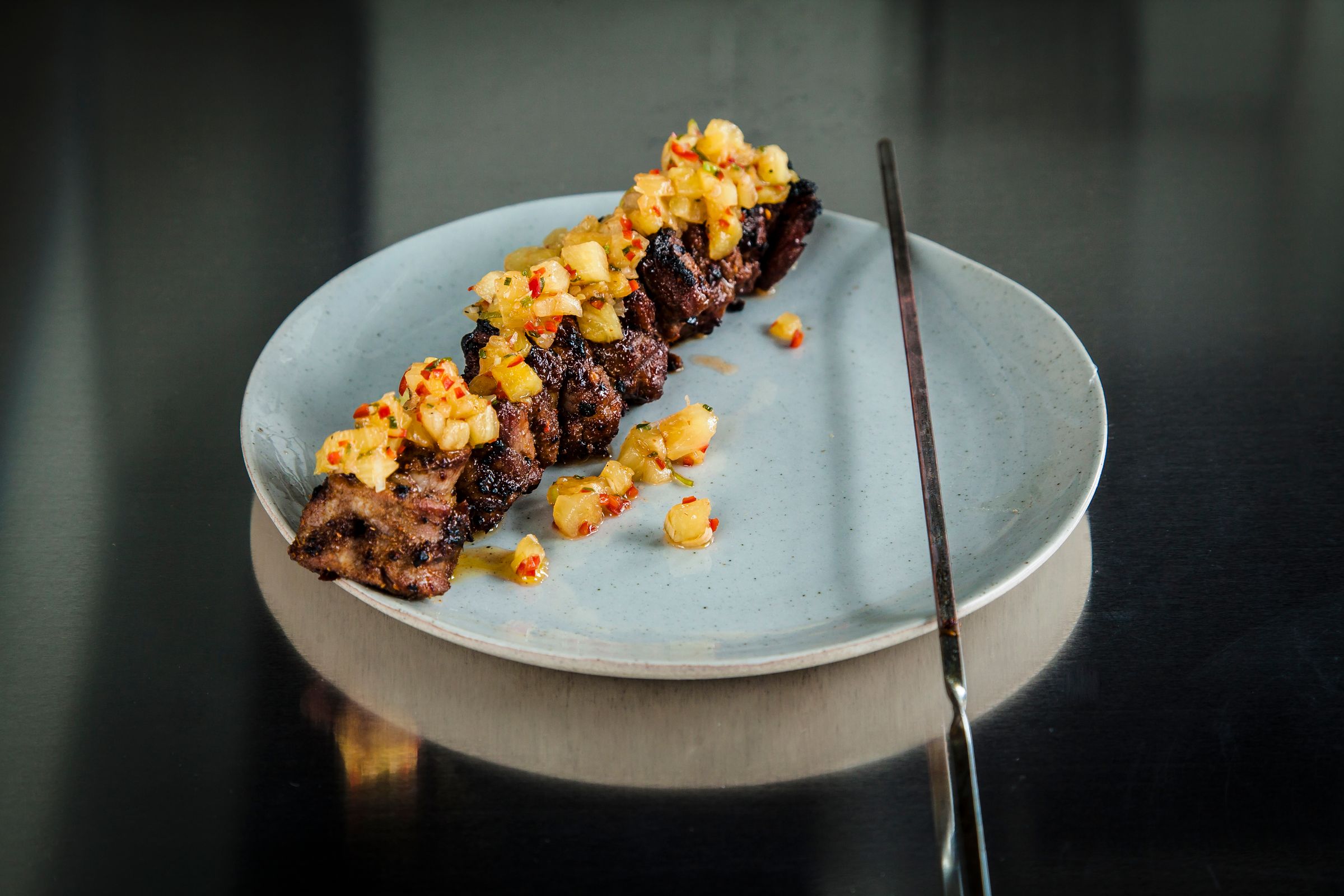 Grilled Chicken, roasted pineapple salsa