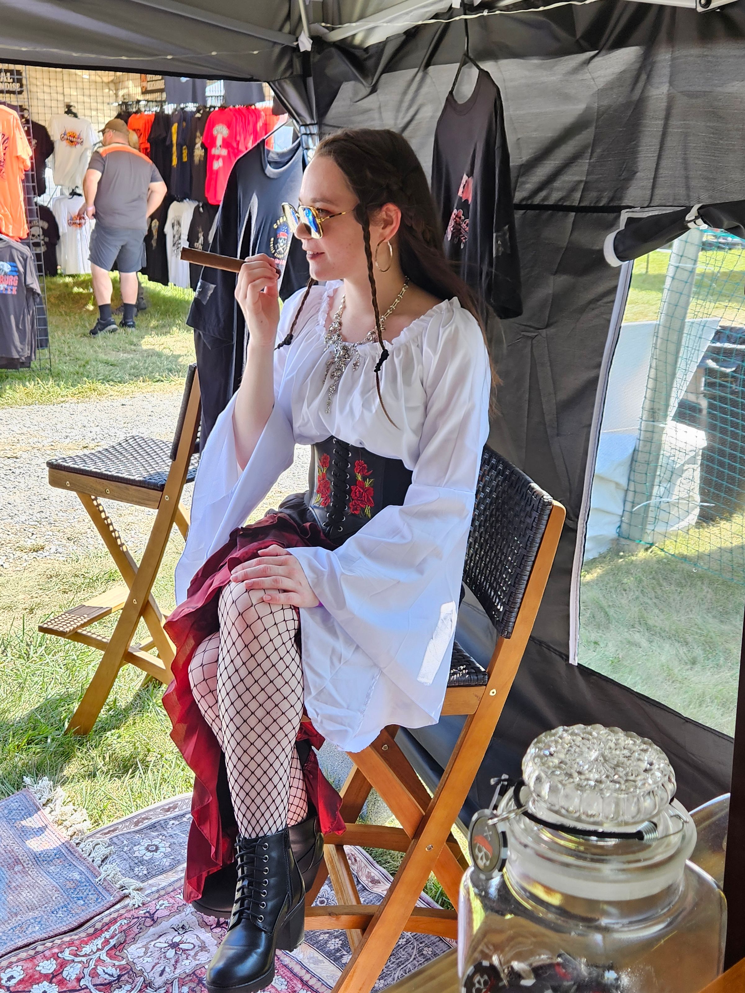 Lady Brittany welcoming in the Cigaaars patrons!