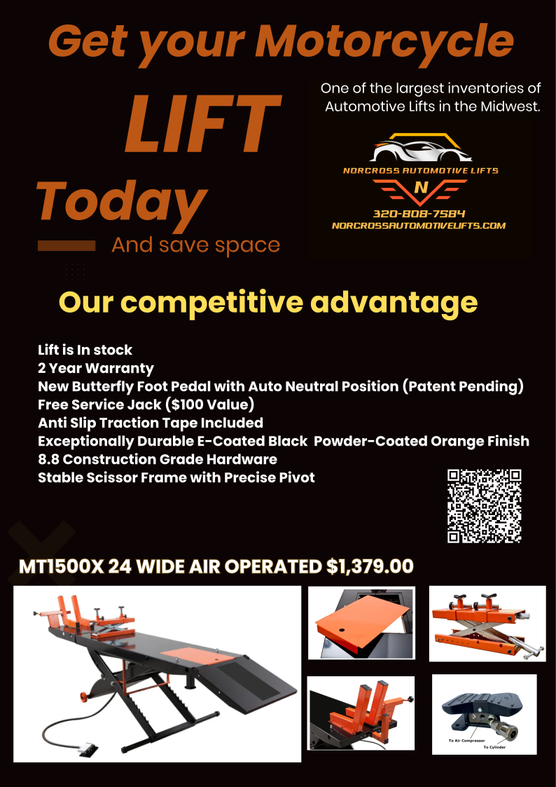 Norcross Automotive Lifts MT1500 24" Wide Air Operated