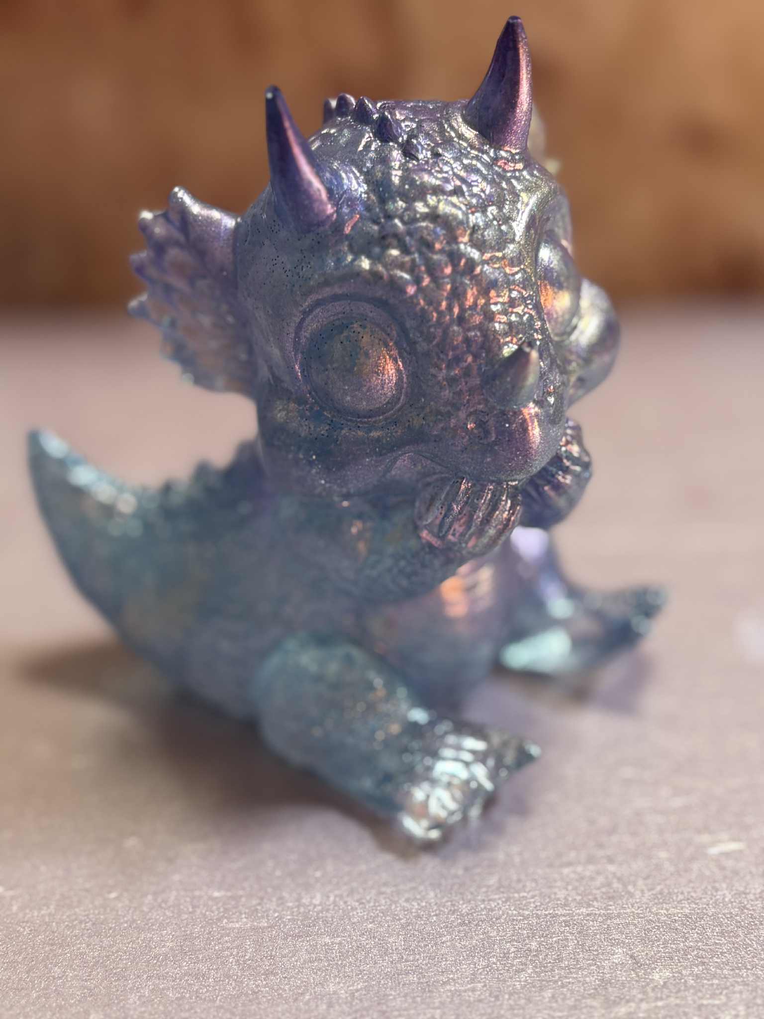 This adorable baby girl dragon figurine, crafted from durable resin, makes a charming gift for kids and collectors alike. Customizable options available for just $15.00 to add a personal touch!