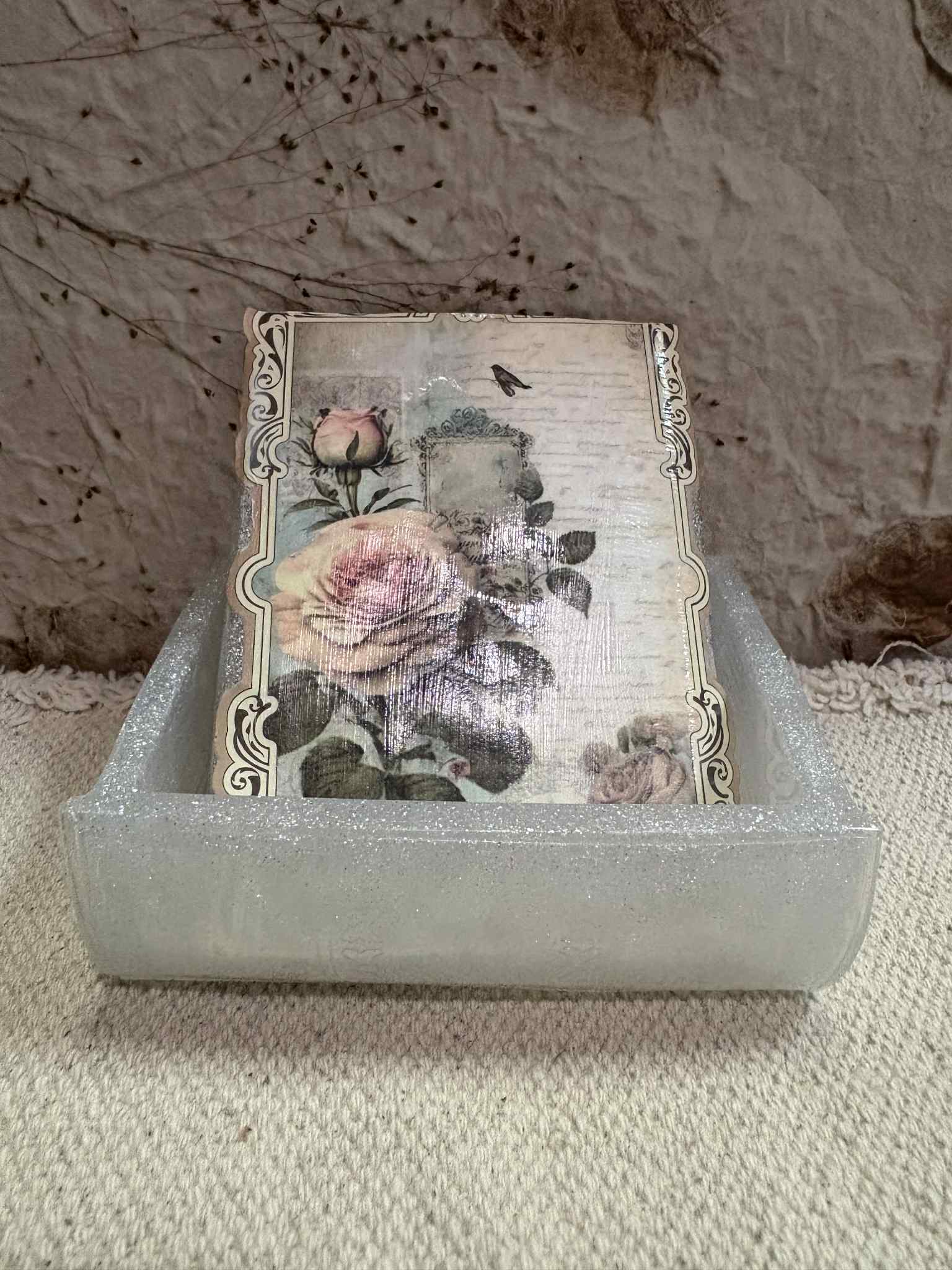 These decorated book trinket boxes feature a beautiful vintage-inspired design and are delicately crafted for both functionality and charm. Customizable and available in a variety of colors, they offer a unique storage solution for $16.00.