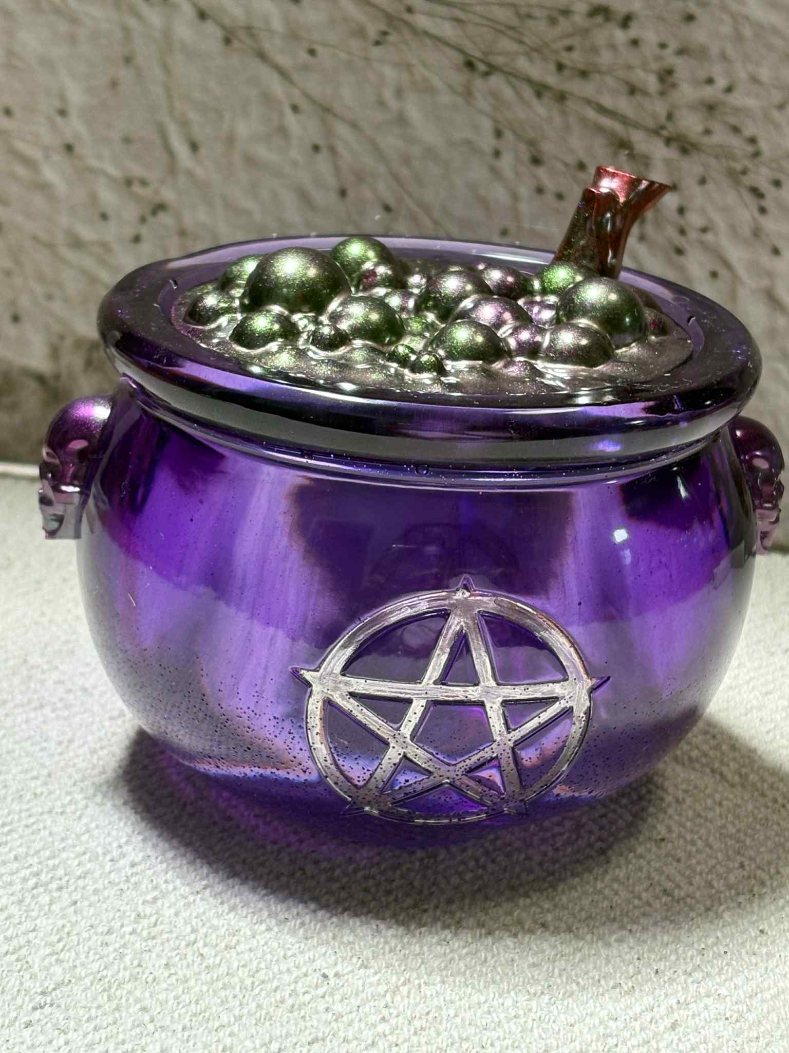 The cauldron witchy box is a compact storage solution designed for mystical items and witchcraft essentials. Its enchanting design makes it ideal for holding small tools, crystals, or other magical treasures. $22.00