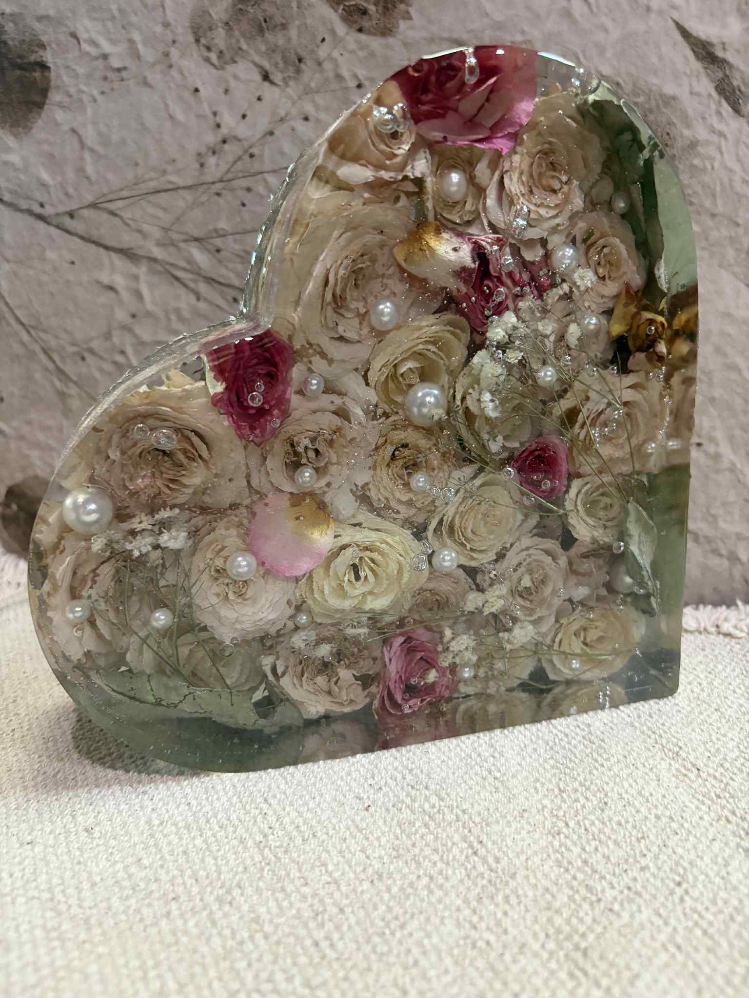 Memorial pieces and flower preservation services provide a thoughtful way to transform sentimental flowers and precious items into meaningful keepsakes. These beautifully preserved items are designed to honor lasting memories with elegance and care. $50.00