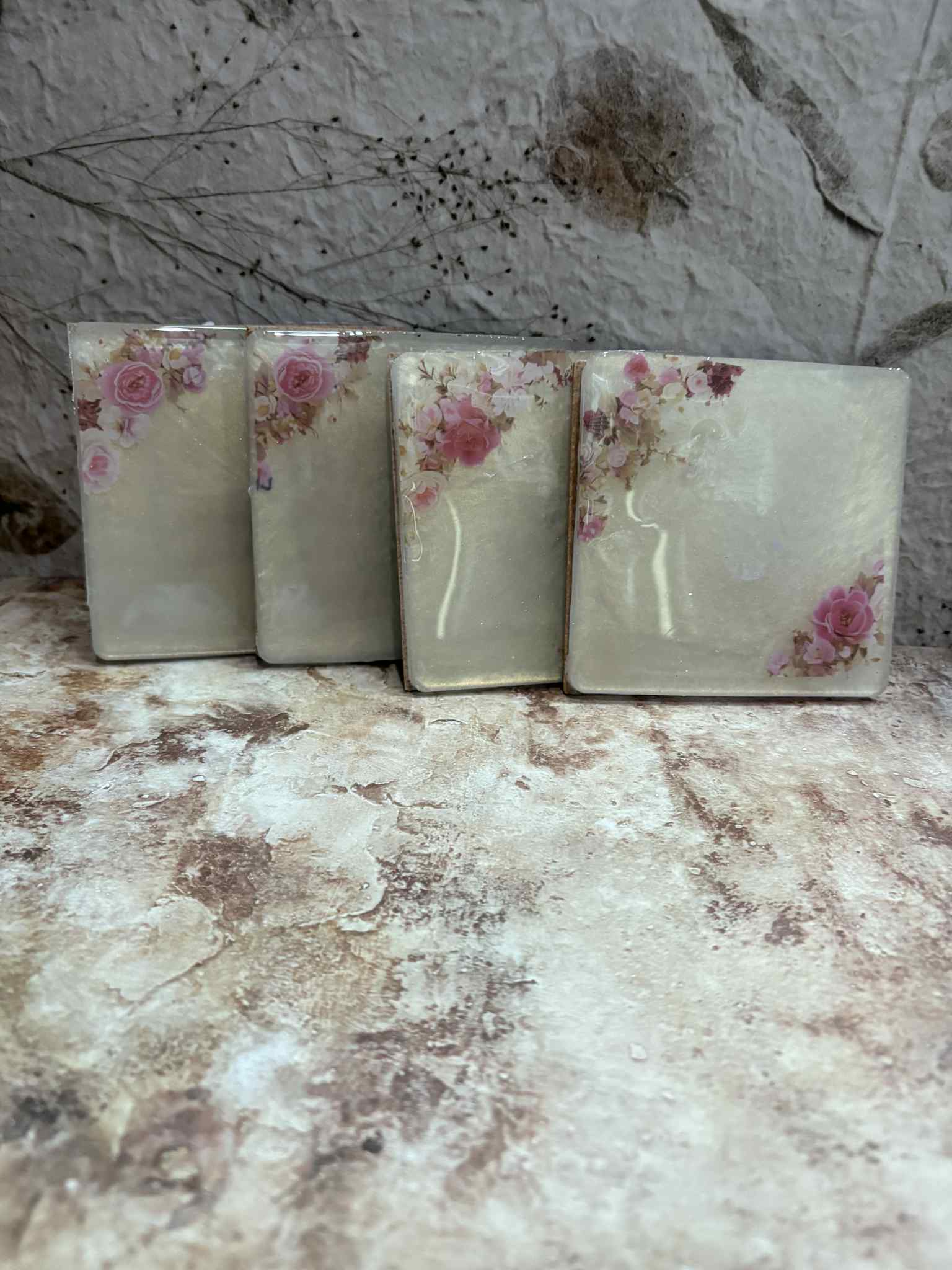 These coasters are made from durable materials designed to protect surfaces while adding a touch of style. Available in a variety of colors and customizable designs, each set is priced at $20.00.