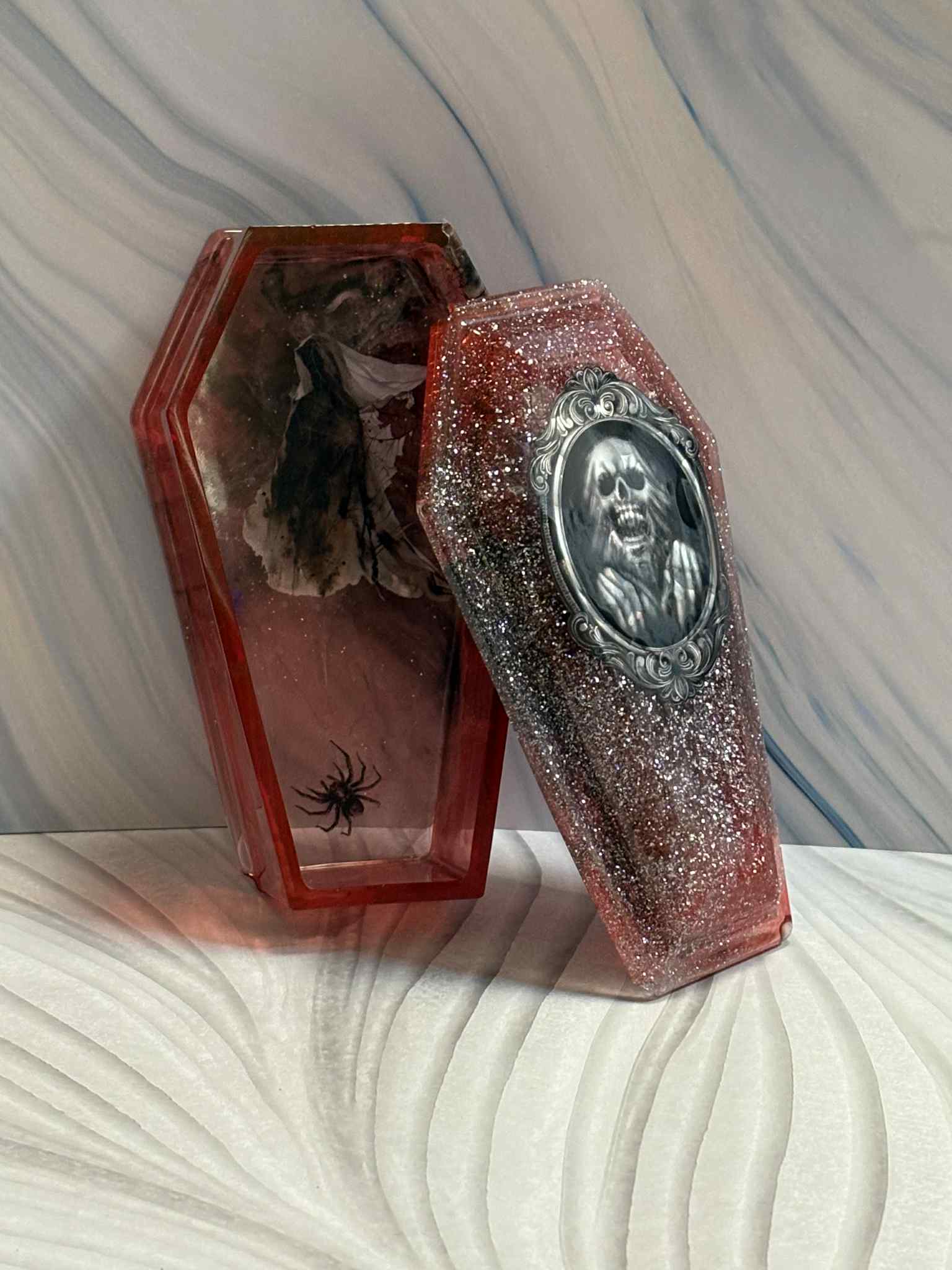 This elegantly designed coffin features durable construction and versatile usage, making it a standout choice for Halloween displays or themed décor. Customize it to suit your needs for just $10.00.