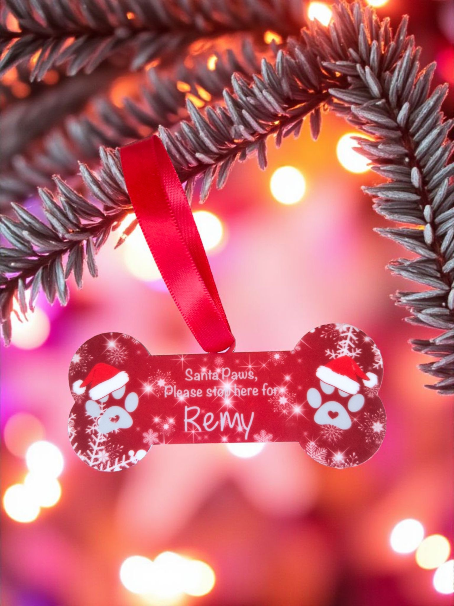 Personalised Acrylic Bone Bauble