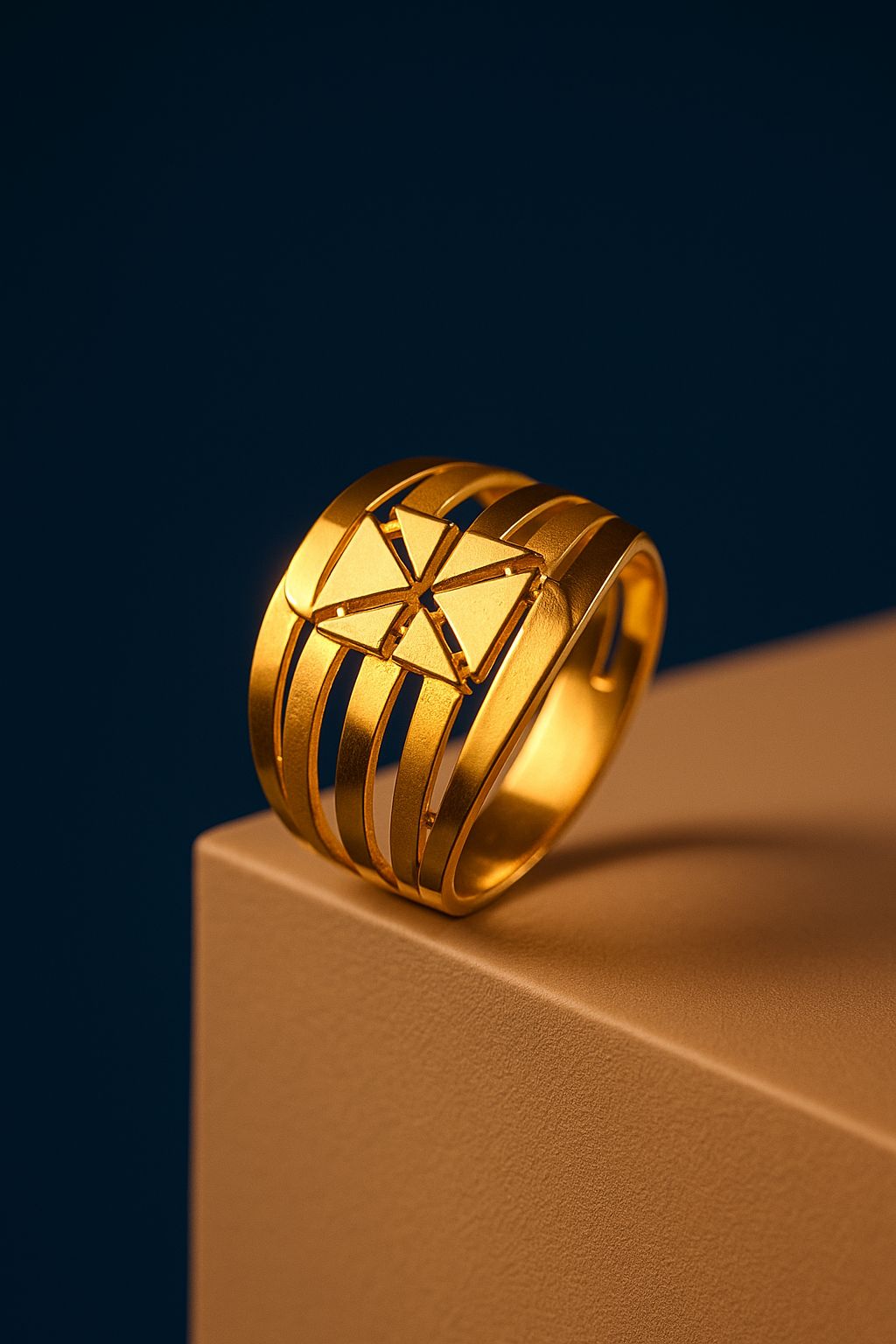 Bold Geometric Gold Ring