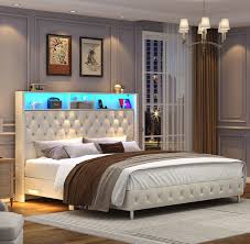 Simple bedroom interior with unique bed frame