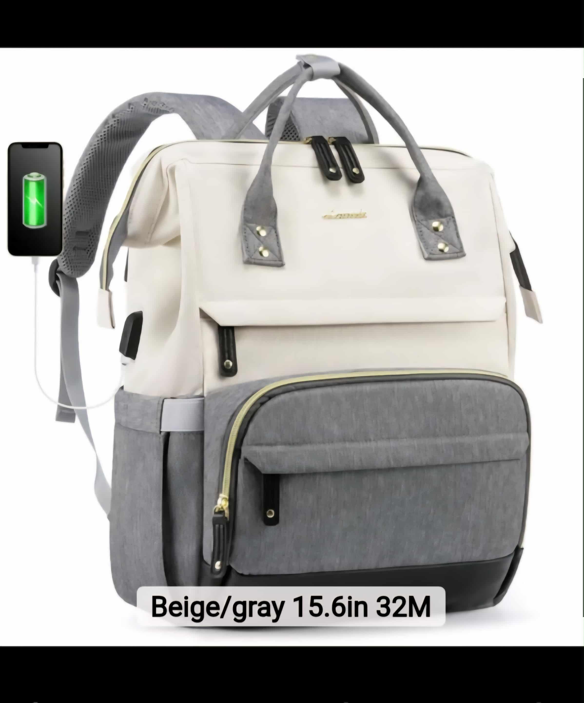 Travel Backpack/Handbag Beige/Gray