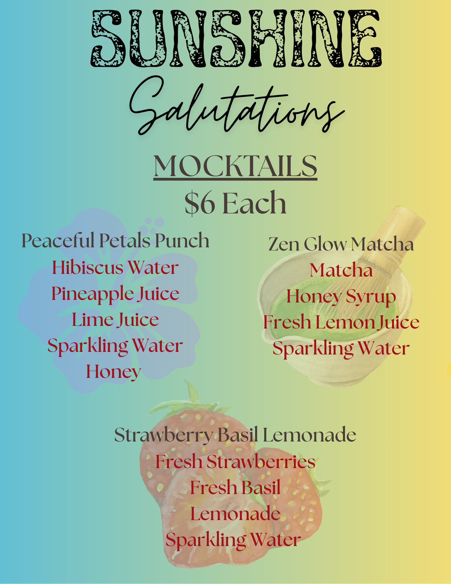 YOGA AT THE BARN CUSTOMER APPRECIATION EVENT CUSTOM MENU