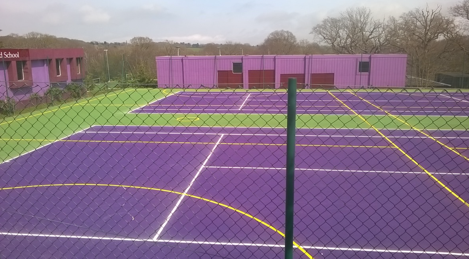 Dual use tennis and netball courts after a complete refresh.