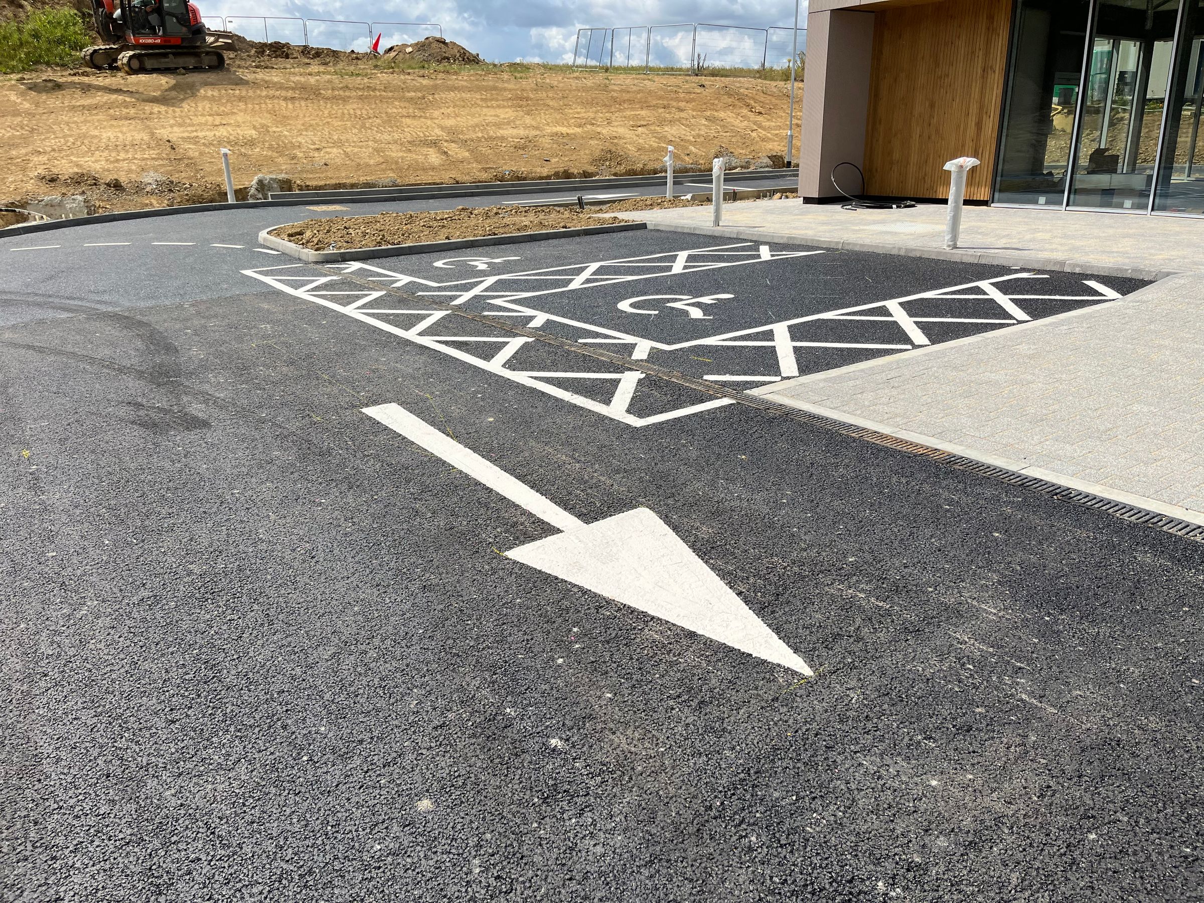 New disabled bays installed for a new Starbucks.