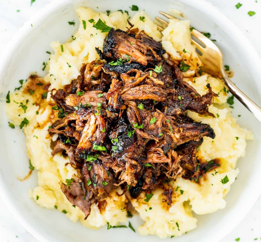 Balsamic & Brown Sugar Pulled Pork & Mashed Potatoes ($10-45)