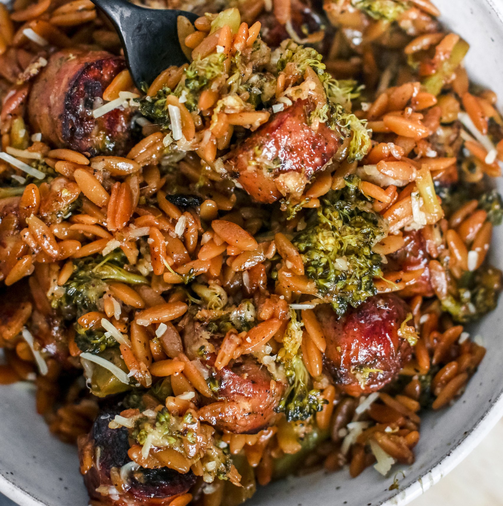 Smoked Sausage & Broccoli Orzo