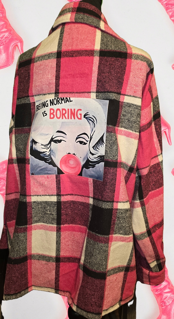 bubble blow flannel jacket