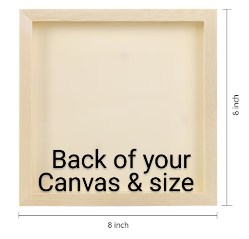 The back & size of canvas 