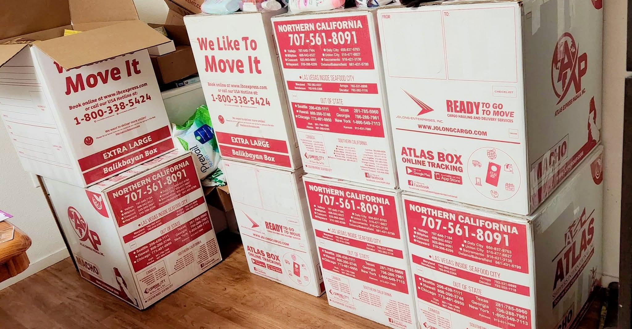 Boxes of groceries