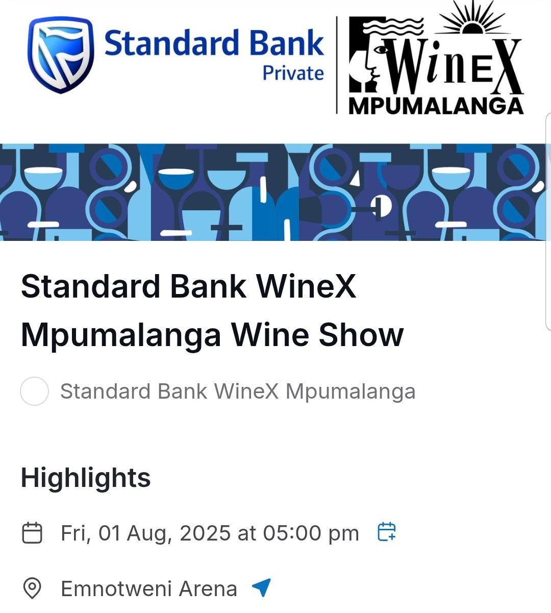  Standard Bank WineX Mpumalanga Wine Show