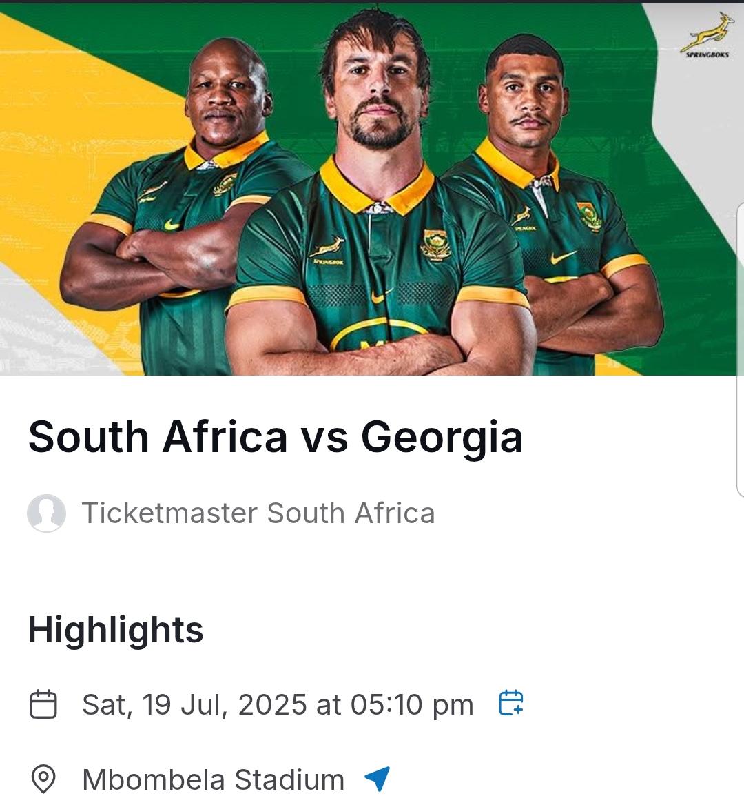 Rugby Match  (South Africa vs Georgia)