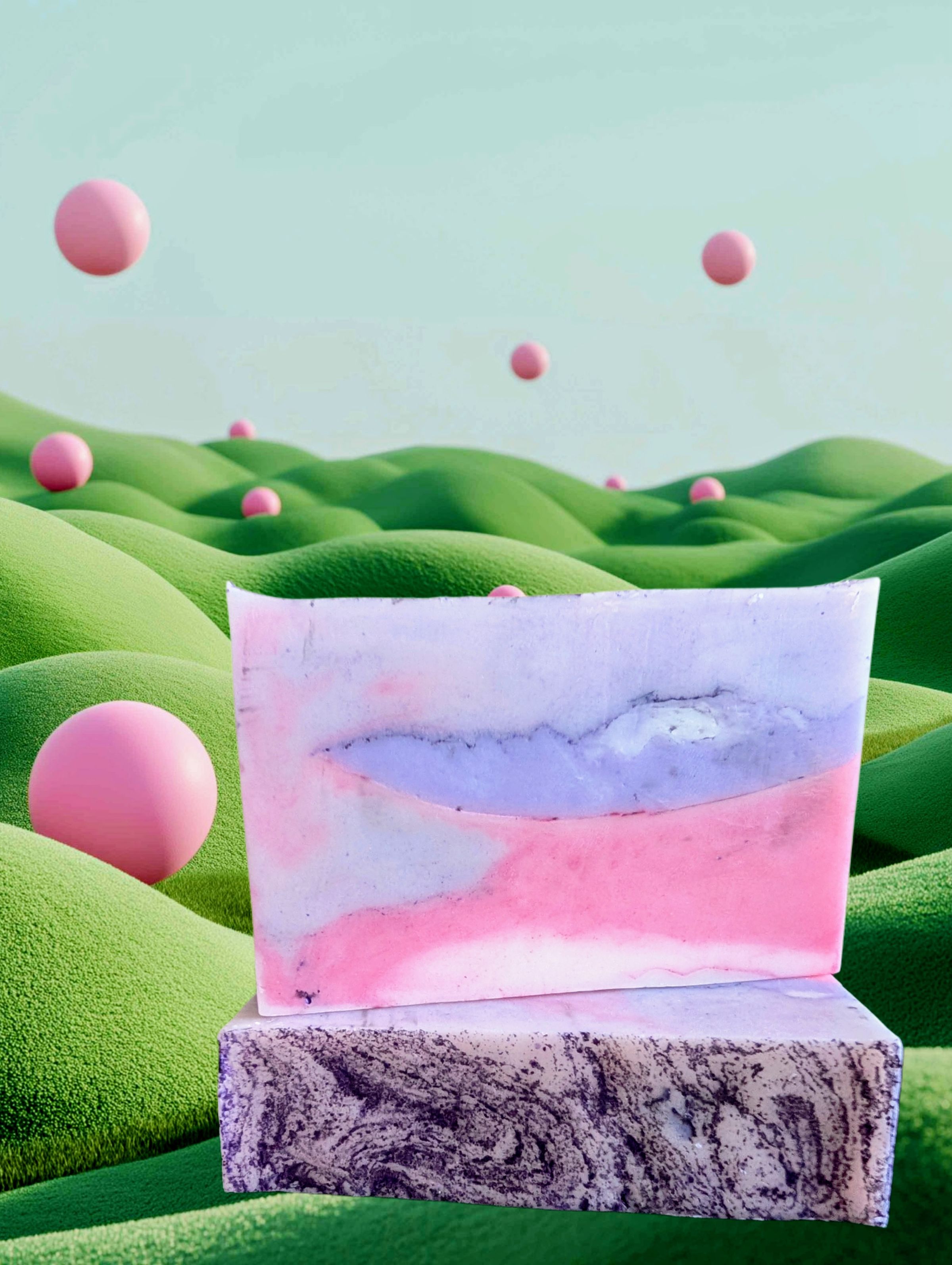 A soap almost too pretty to use, she is scented with delicate Yuzu Blossom, a light floral with marine elements