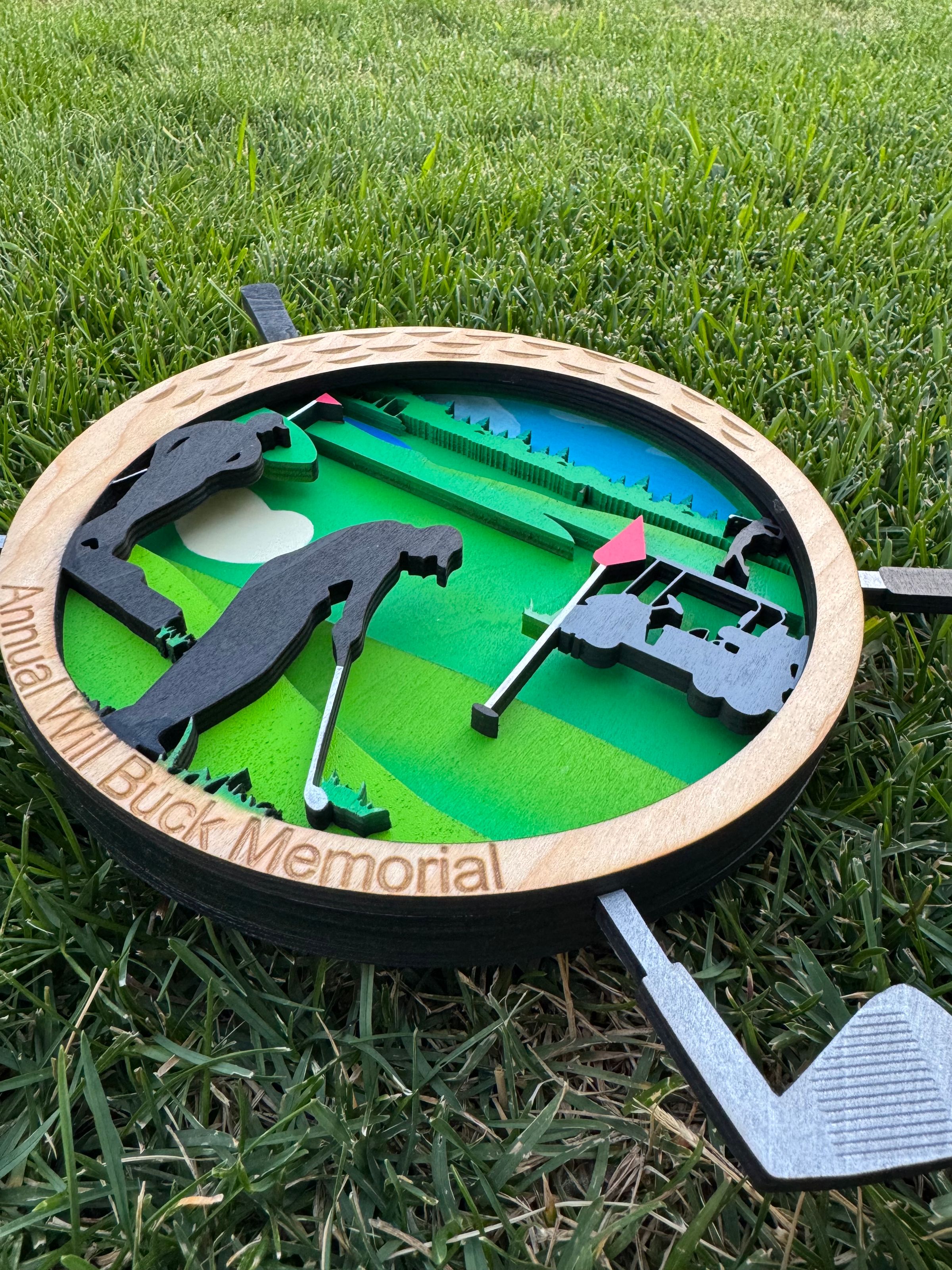 Custom painted layered golf sign