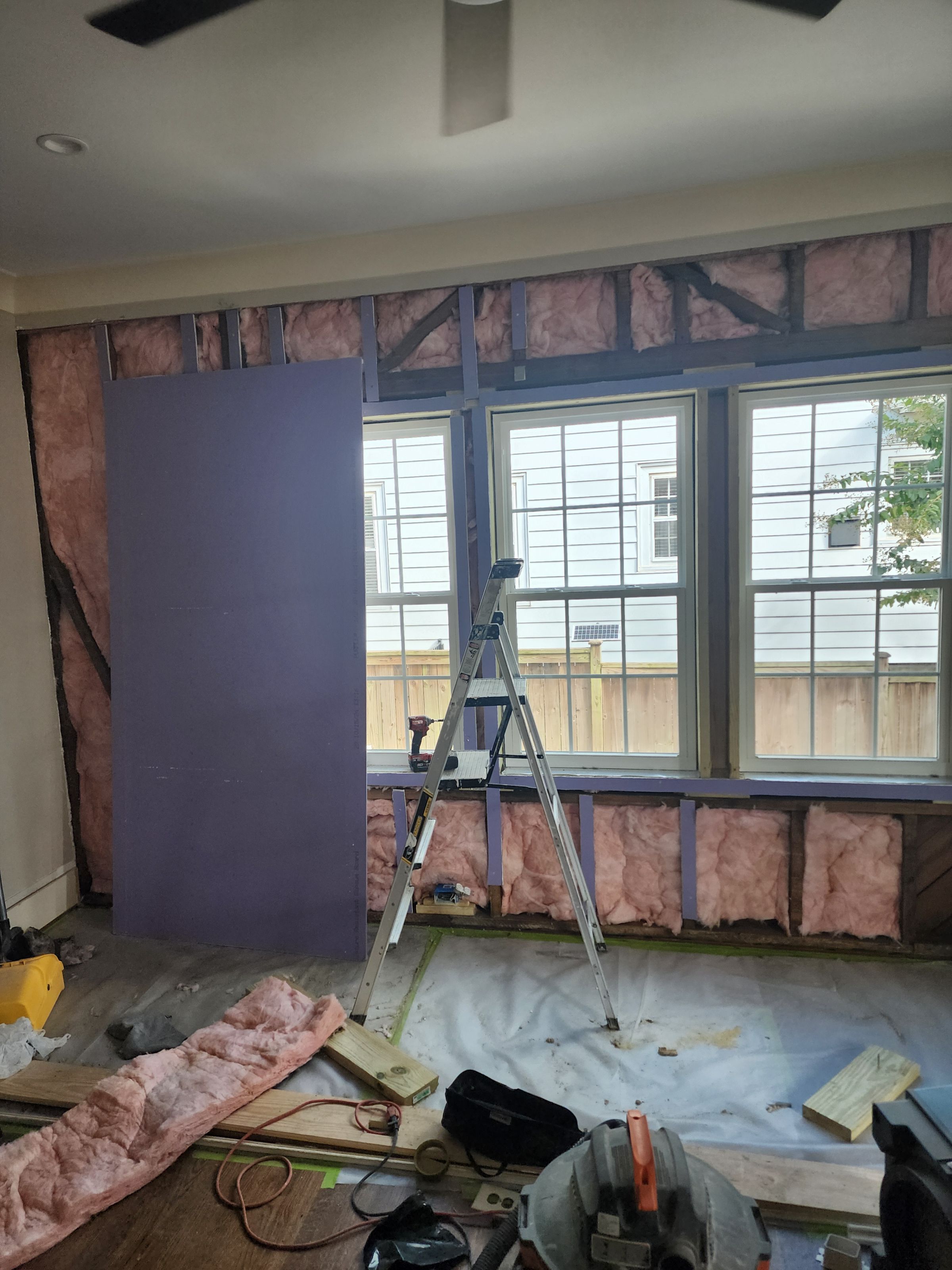 complete demolition and remodeling of windows and walls