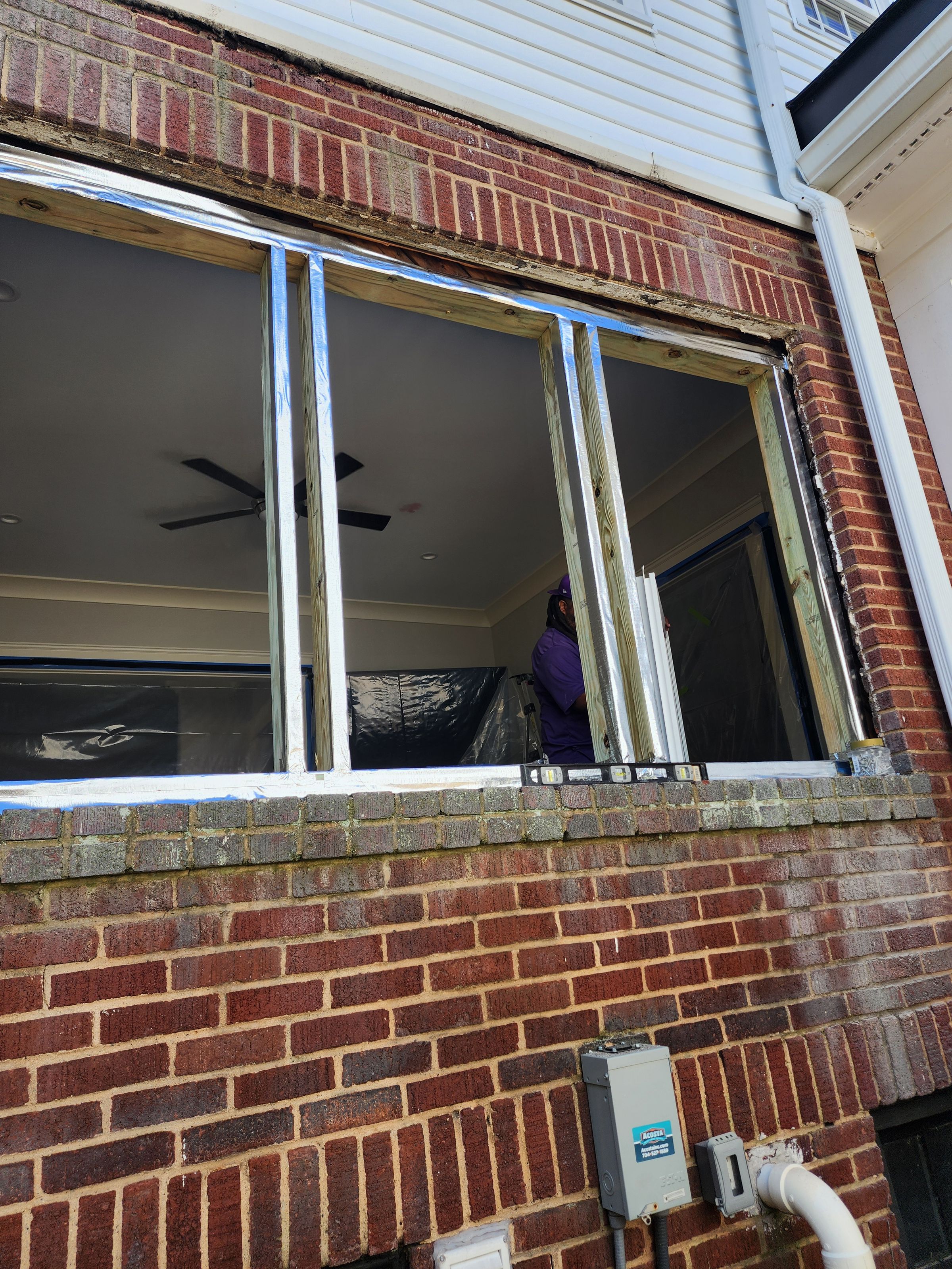 complete demolition and remodeling of windows and walls