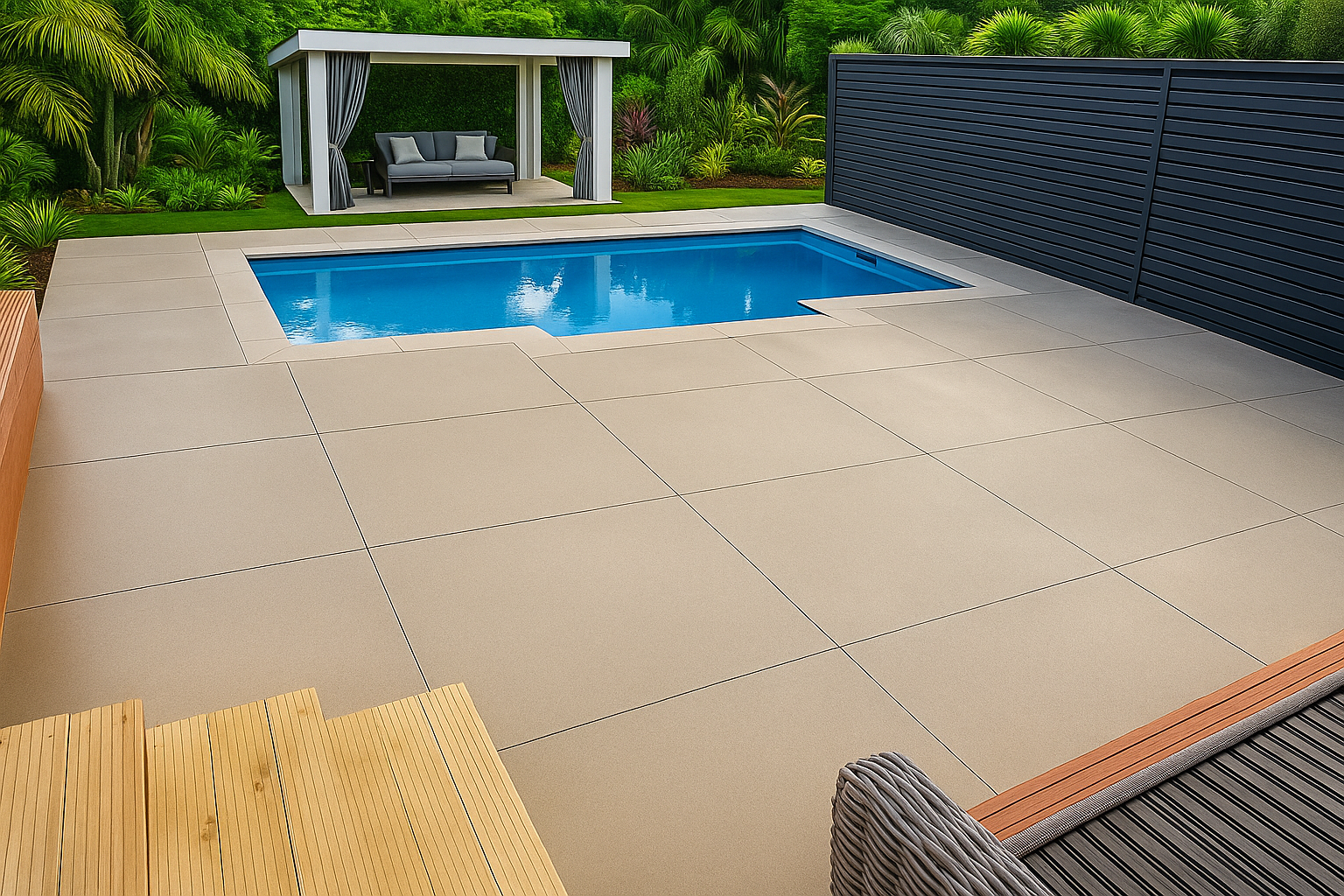 Coloured concrete to a medium trowel Finish 